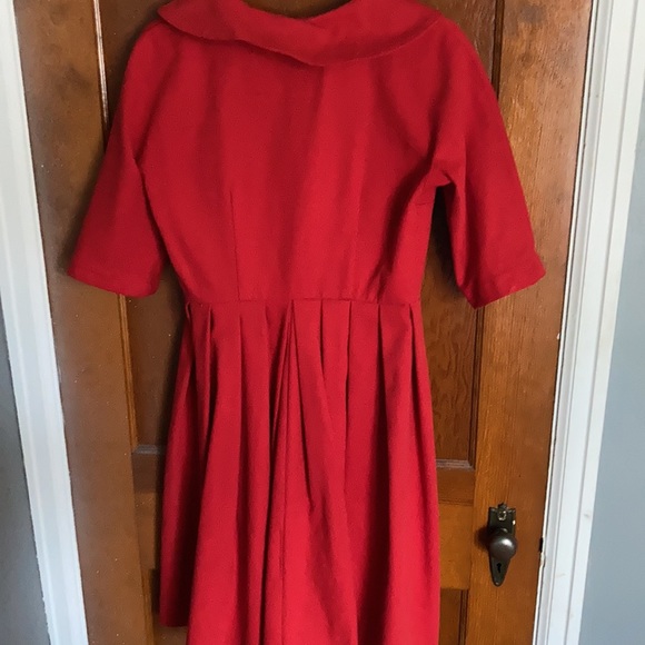 Unique Vintage 1950’s Red Button Up Coat Dress M - Picture 2 of 6